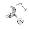 Labret Moon Zirconia Internally Threaded