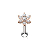 Labret Flower Zirconia Internally Threaded