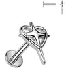 Labret heart cross Internally Threaded