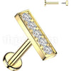 Labret 5 cubic zirconia bar prong setting Internally Threaded