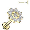 Labret 9 cubic zirconia flower Internally Threaded