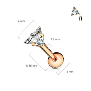 Labret Dreieck Zirkonia Innengewinde