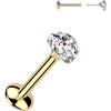 Titanium Labret heart moissanite Push-In