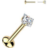 Titanium Labret square moissanite Push-In