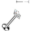 Titanium Labret marquise moissanite Push-In