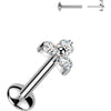 Titanium Labret trinity moissanite Push-In