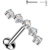 Titanium Labret curved moissanite Push-In