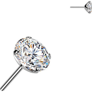 Titanium top round zirconia prong setting Push-In