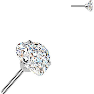 Titanium Top top moissanite heart Push-In