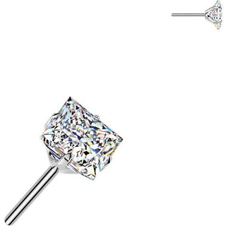 Titanium top square moissanite Push-In