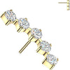 Titanium top curved prong set moissanite Push-In