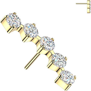 Titanium top curved prong set moissanite Push-In