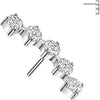 Titanium top curved prong set moissanite Push-In