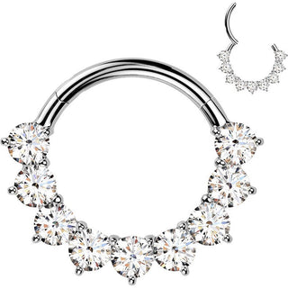 Titanium Ring moissanite round prong setting Segment
