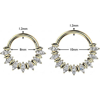 Titanium Ring front facing marquise moissanite fan Clicker