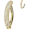Titanium Belly Button Piercing pave cnc set moissanite triple line