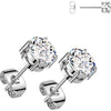 Titanium moissanite prong setting, 2 s pairs