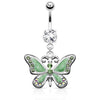 Belly Button Piercing Butterfly dangle Zirconia