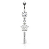 Belly Button Piercing Key dangle Zirconia