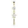 Belly Button Piercing Key dangle Zirconia