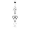 Belly Button Piercing Cross Crown dangle Zirconia