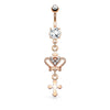 Belly Button Piercing Cross Crown dangle Zirconia