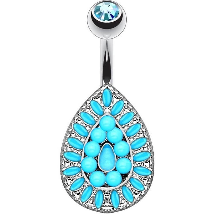 Belly Button Piercing Drops turquoise Zirconia