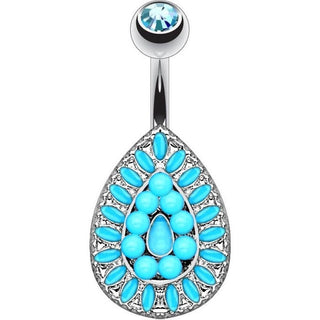 Belly Button Piercing Drops turquoise Zirconia