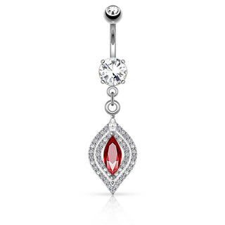 Belly Button Piercing Maquise Cut Zirconia