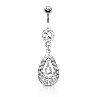 Piercing Nombril Pendentif Goutte Zircone