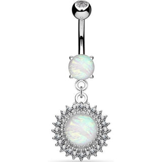 Belly Button Piercing Ball dangle Opal