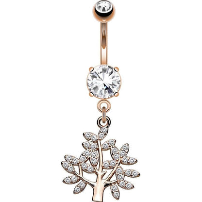 Belly Button Piercing Tree of Life dangle Zirconia