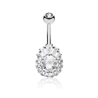 Belly Button Piercing Princess Cut Zirconia