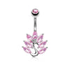 Belly Button Piercing Peacock Zirconia