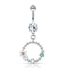 Piercing Nombril Pendentif Courone De Fleurs Zircone