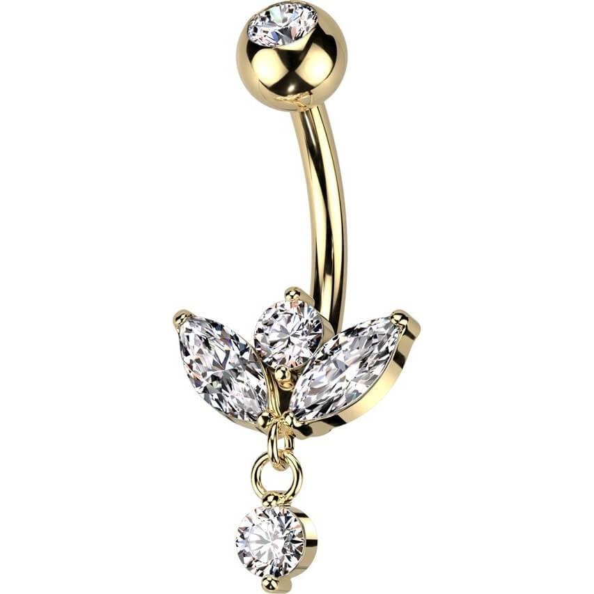 Belly Button Piercing Marquise Cut dangle cubic Zirconia