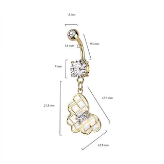 Belly Button Piercing Butterfly Dangle Zirconia