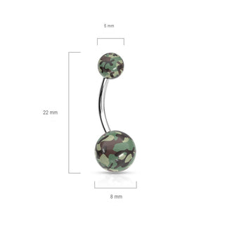 Belly Button Piercing Camouflage acrylic