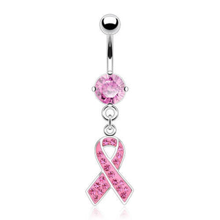 Piercing Nombril Pendentif Noeud Cancer Du Sein Zircone