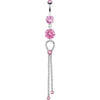 Belly Button Piercing Chains dangle Zirconia Silver
