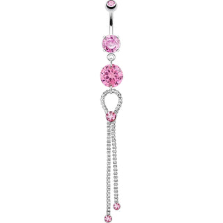 Belly Button Piercing Chains dangle Zirconia Silver