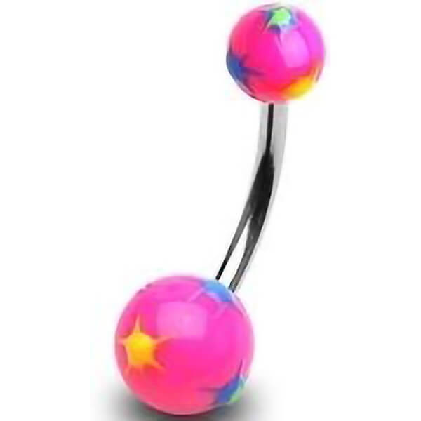 Belly Button Piercing Acrylic Starbust Ball