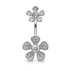 Belly Button Piercing Flower Zirconia Internally Threaded