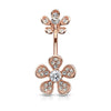 Belly Button Piercing Flower Zirconia Internally Threaded