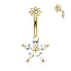 Belly Button Piercing Flower Zirconia Internally Threaded