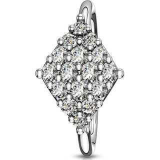 Ring Diamond Shaped Zirconia Silver Bendable