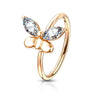 Ring Butterfly Zirconia Gold Bendable