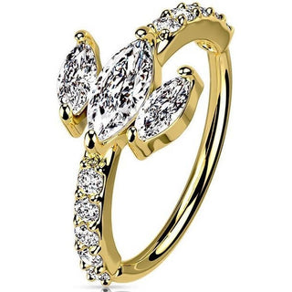 Ring Marquise Cut 3 Zirconia Bendable