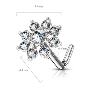 Nose L-Shape Flower Zirconia