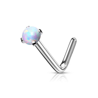 Nose L-Shape Opal Silver